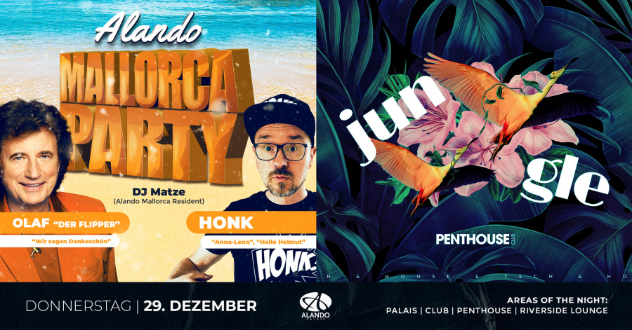 Mallorca Party mit Olaf der Flipper & Honk x Jungle